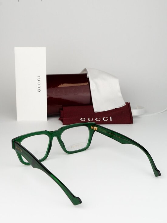 Gucci Women Eyeglasses Transparent Green Demo Square GG0963O 004 NEW AUTHENTIC main image 7